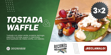 3x2 en Tostada&Waffle 🧇🍹